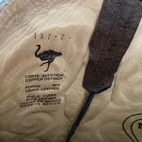 Mister May Boots Men’s 11 Ostrich Skin Cowboy Boot Leather - Picture 4 of 9